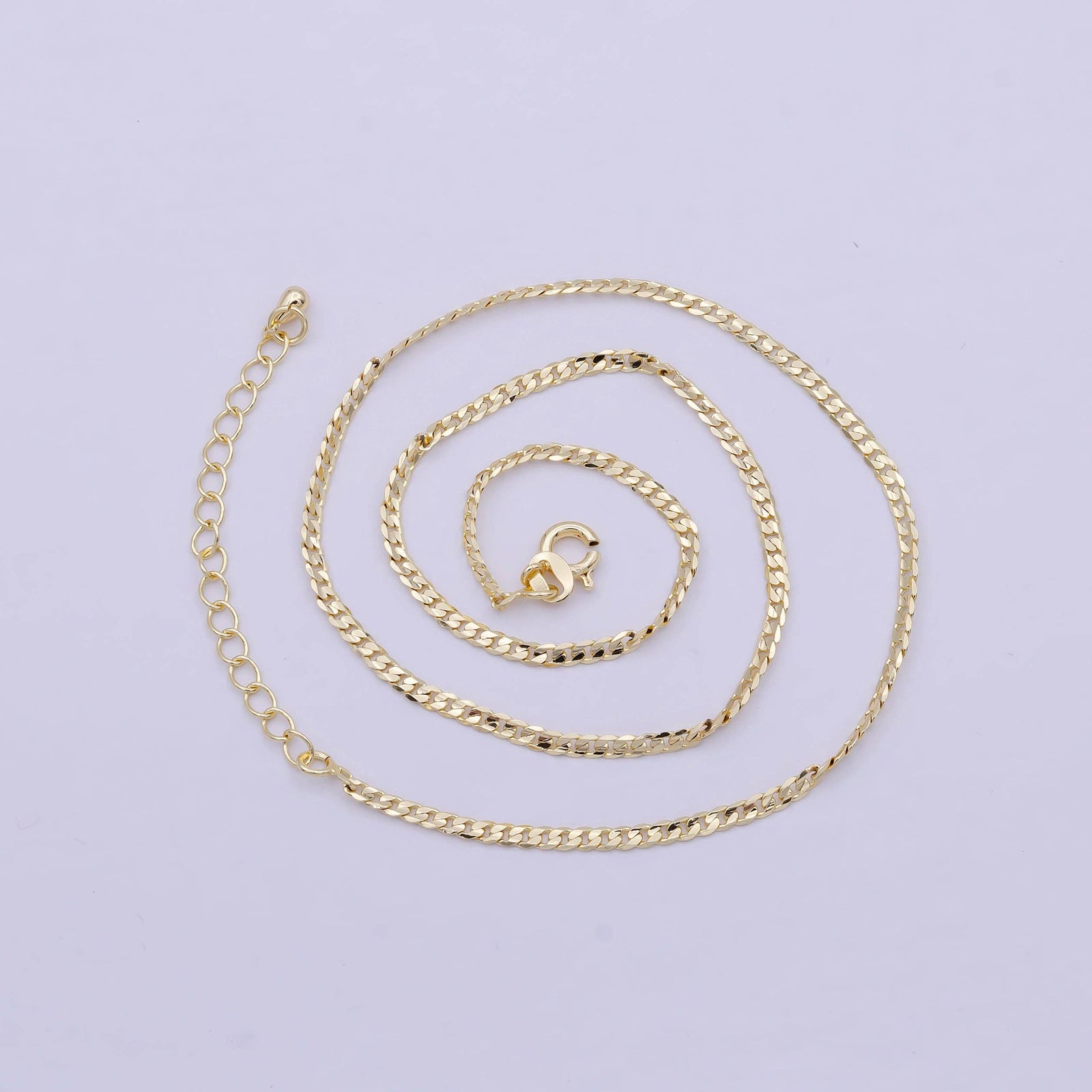 15.4" Dainty Miami Cuban Gold Curb Link Chain Necklace WA829
