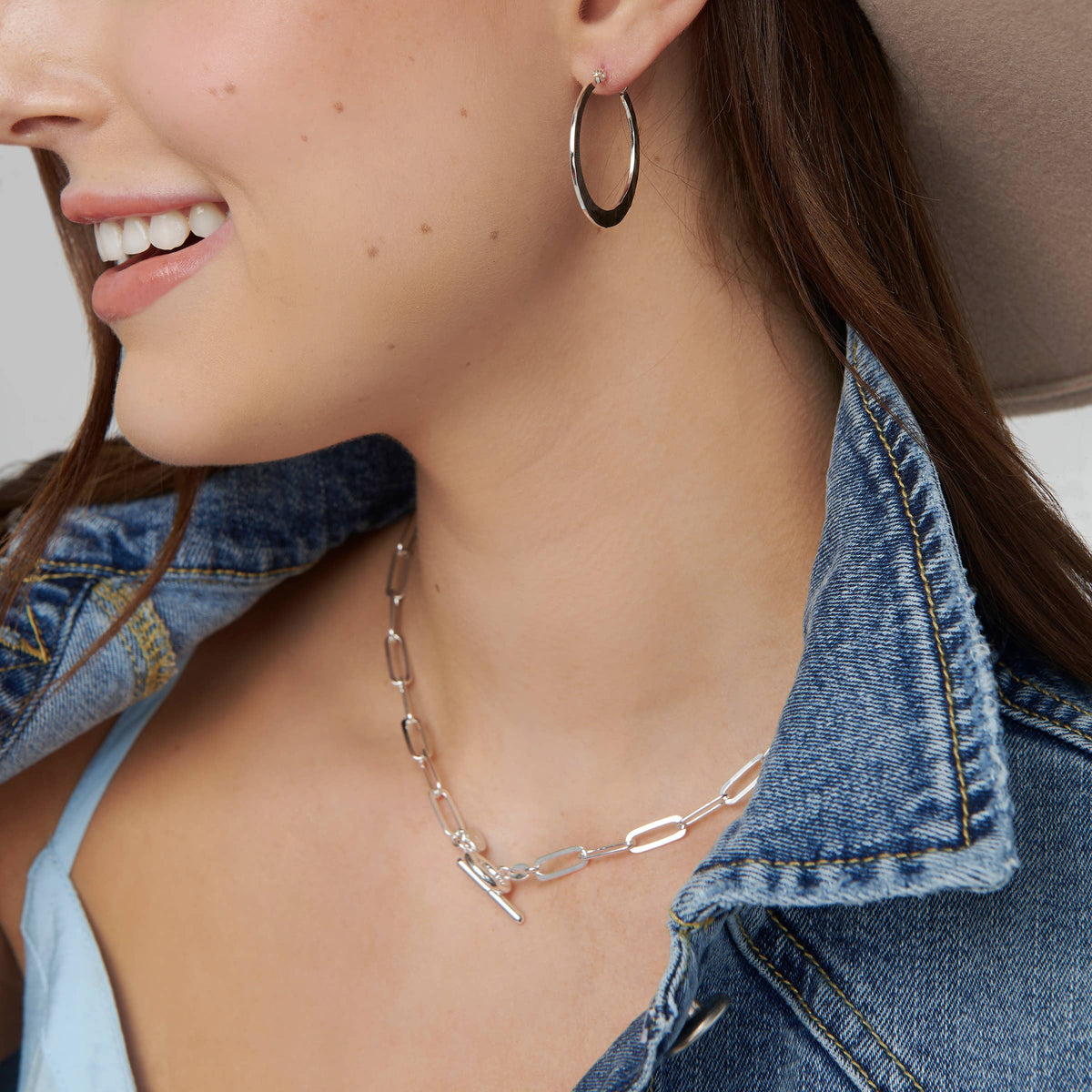 Silpada &#39;Full Circle&#39; Sterling Silver Hoop Earring: Silver