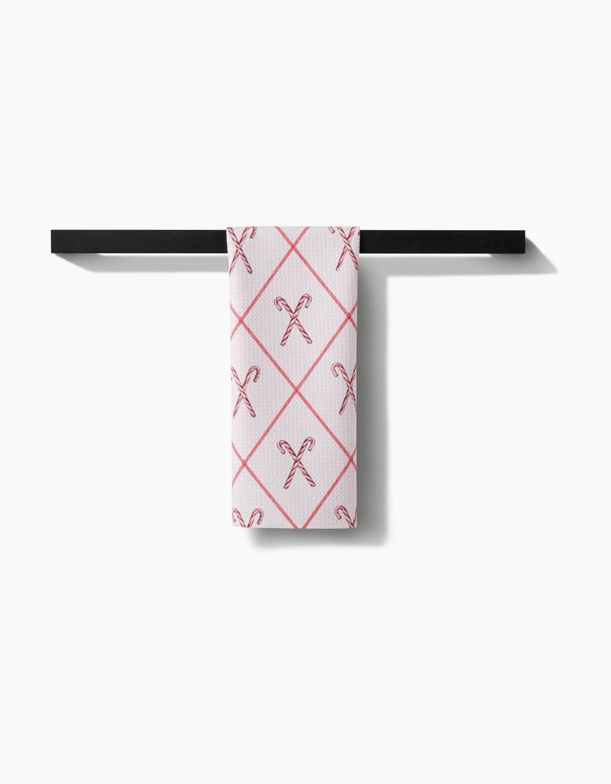 Festive Candy Canes Geometry Tea Towel