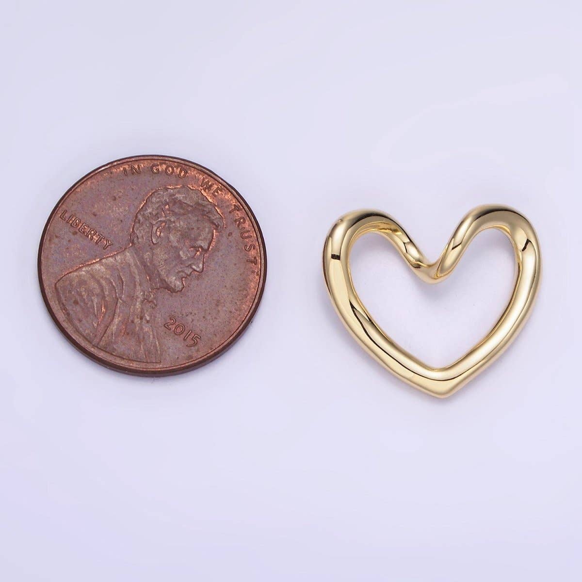 14K Gold Filled Curved Open Heart Pendant
