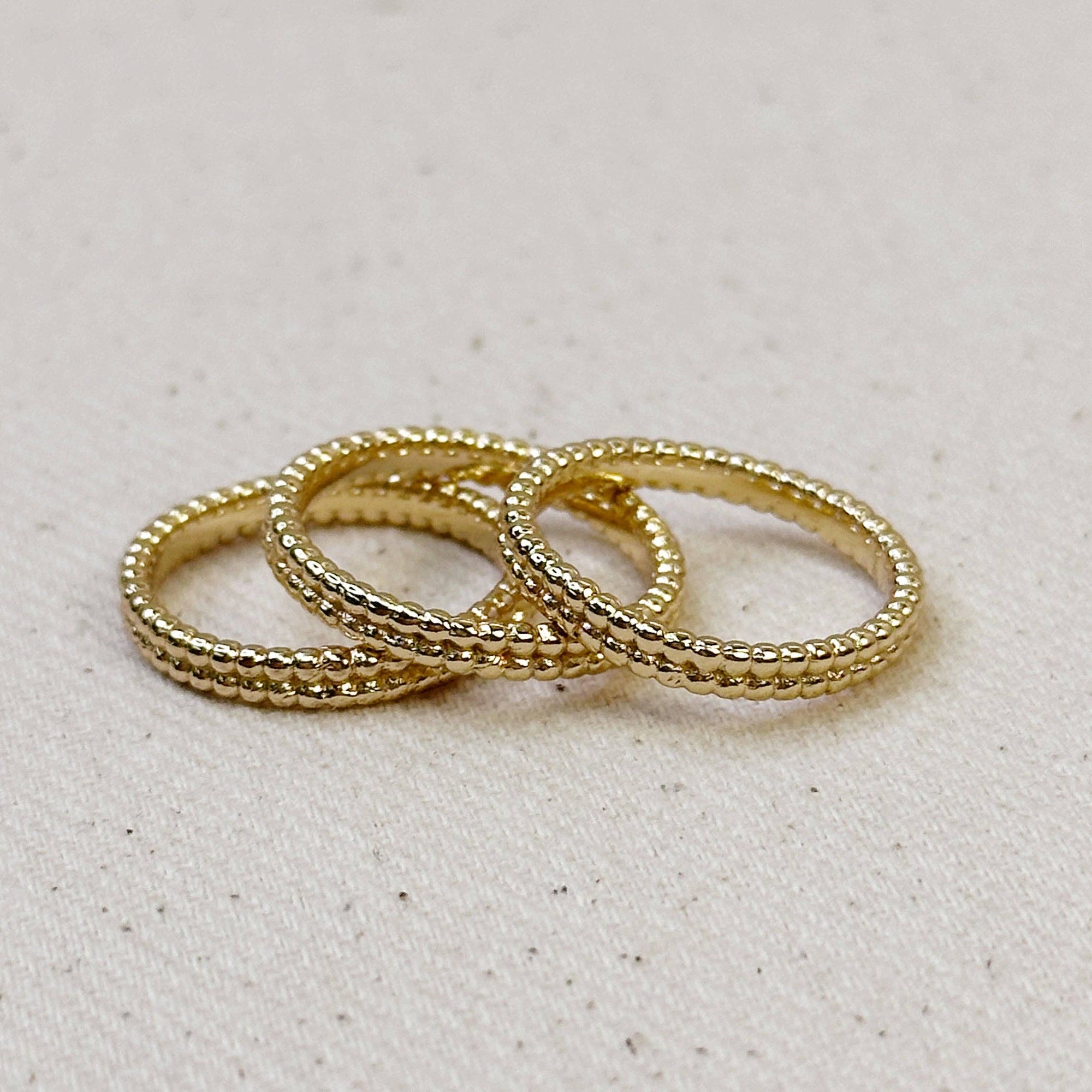 18k Gold Filled Double Beaded Band Ring: 8