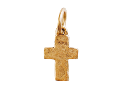 Rustic Cross Metal Charm: Antique Gold