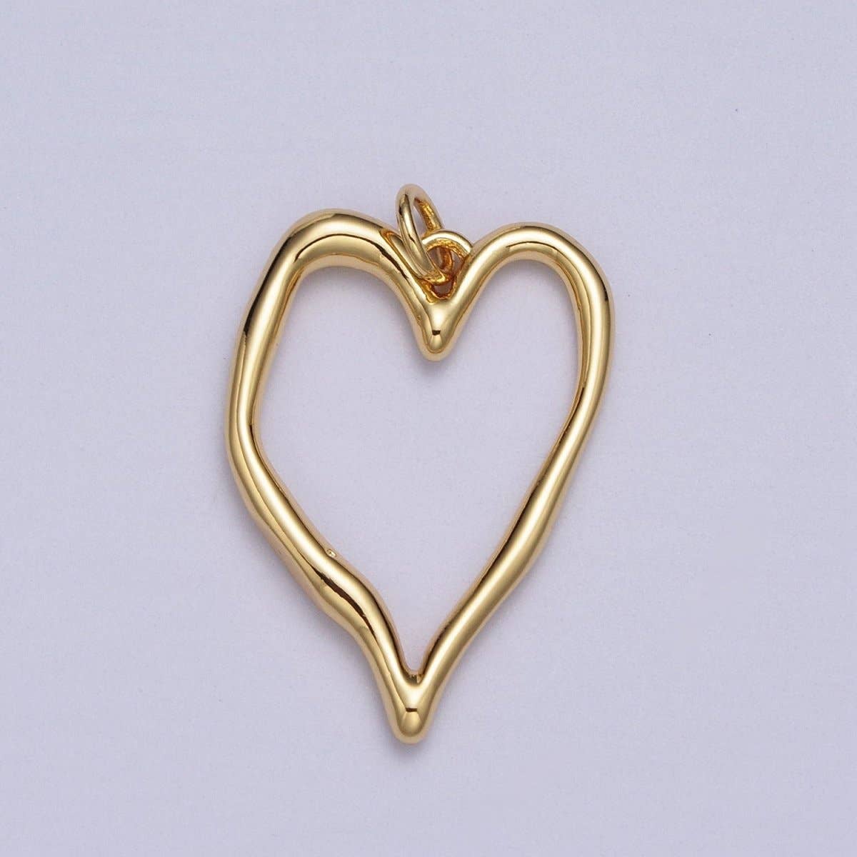 Gold Geometric Open Heart Minimalist Charm
