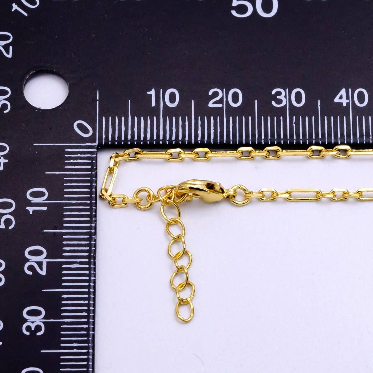 OS 14K Gold Filled 2mm Paperclip Cable Link 6 Inch Bracelet w. Extender | WA-2448