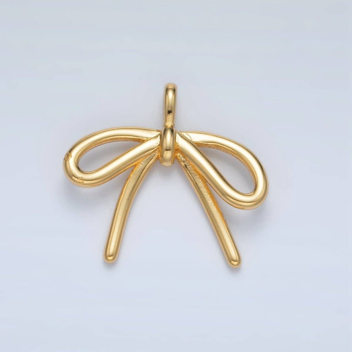 24K Gold Filled Minimalist Tied Ribbon Bow Pendant