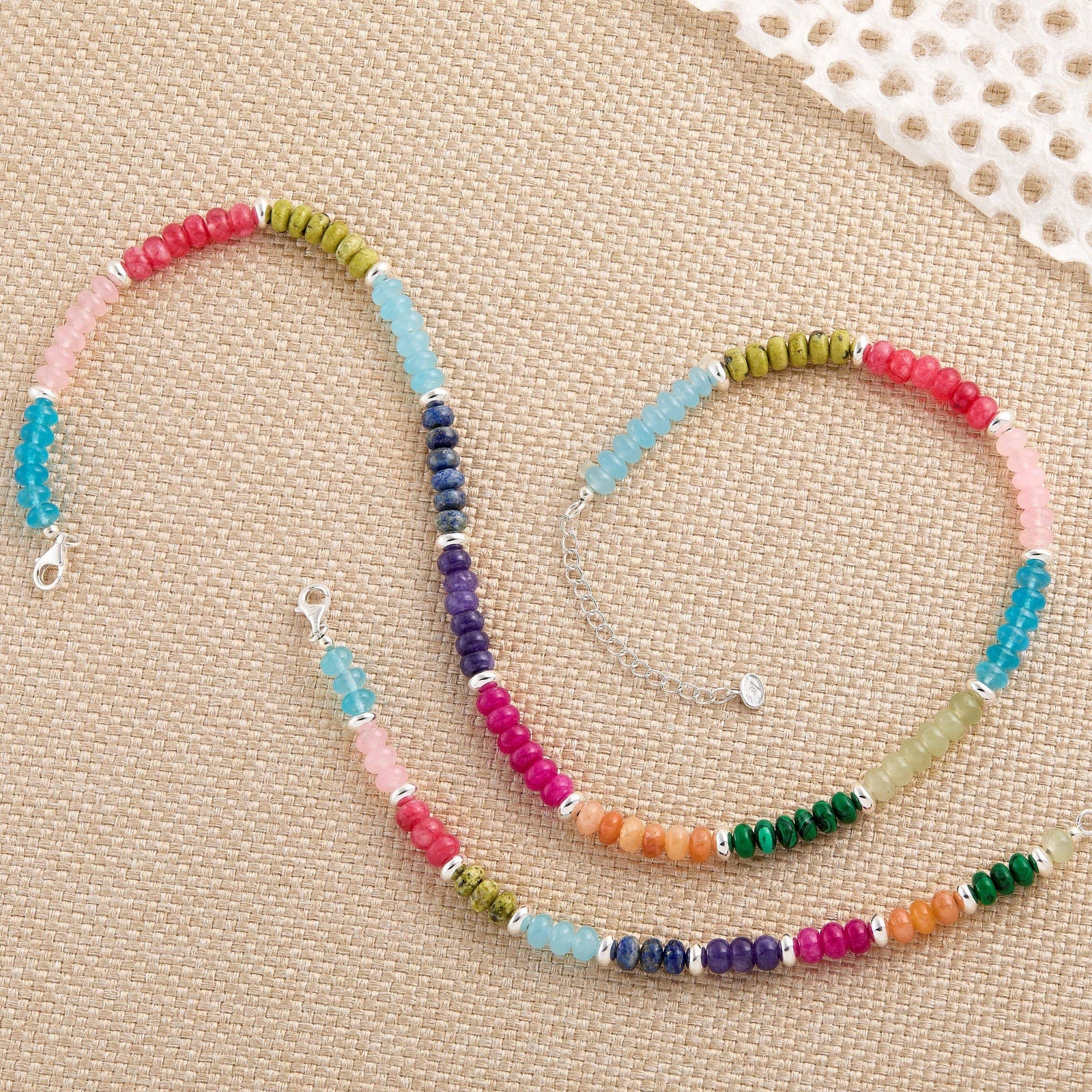 Silpada 'Colored In'  Silver Mixed Stones Beaded Necklace: Blue