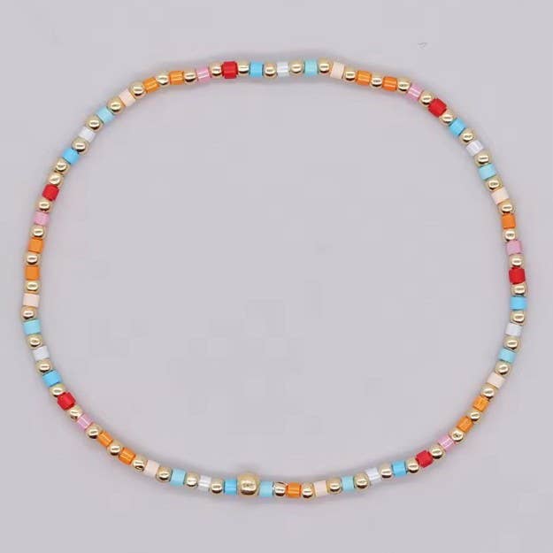 BOHO COLORFUL BALL BEADED BRACELET | 40B5178: TEAL