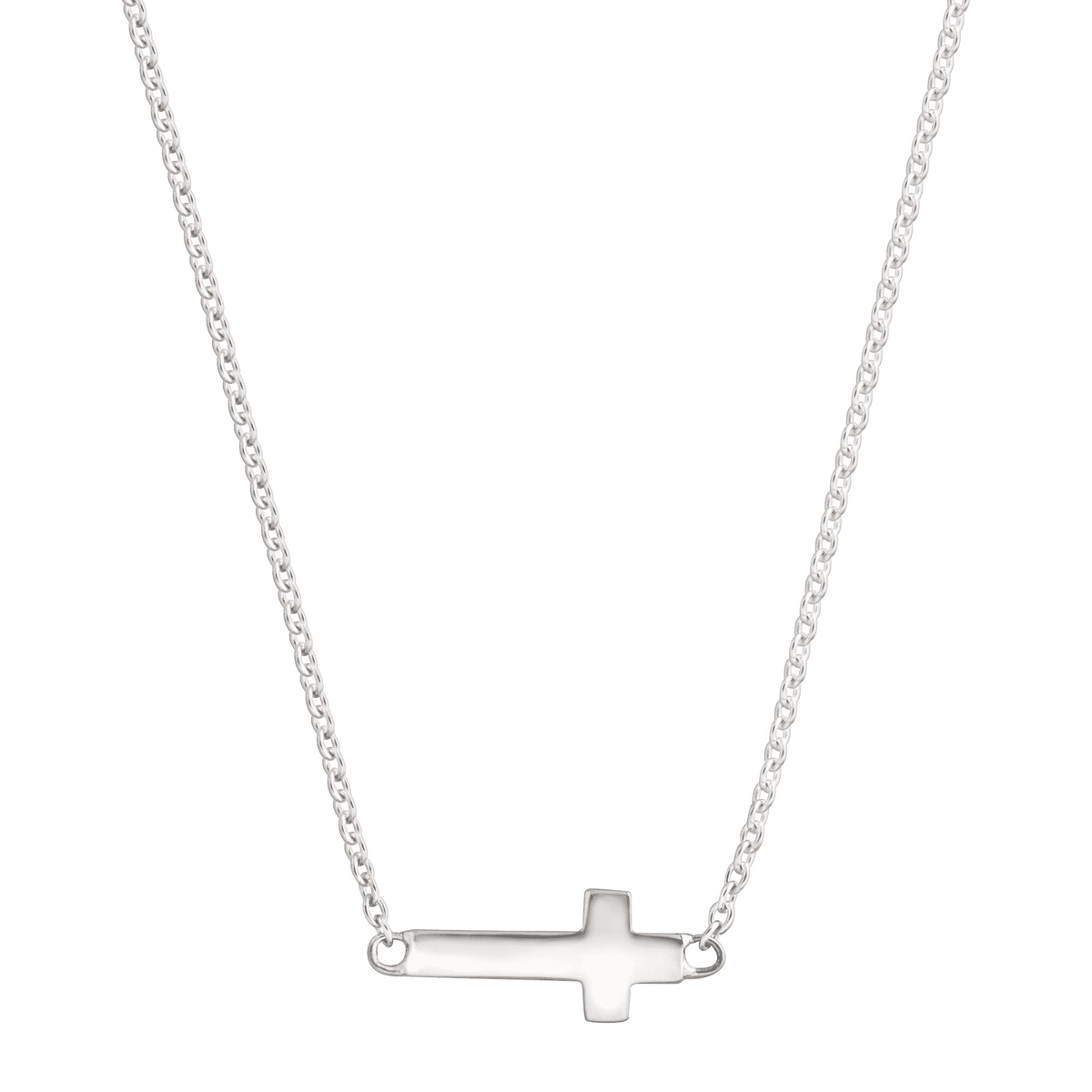 Silpada &#39;Simplex Cross&#39; Horizontal Cross Necklace in Sterlin: White