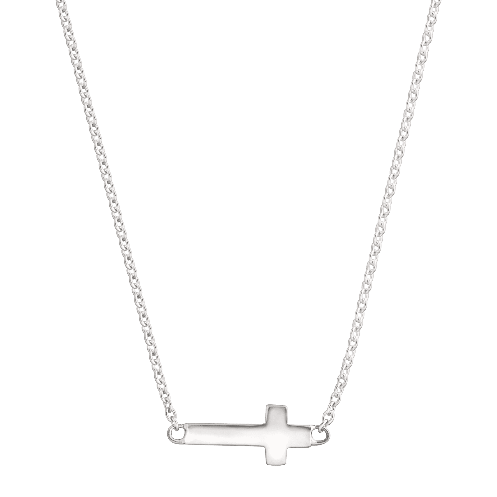 Silpada 'Simplex Cross' Horizontal Cross Necklace in Sterlin: White