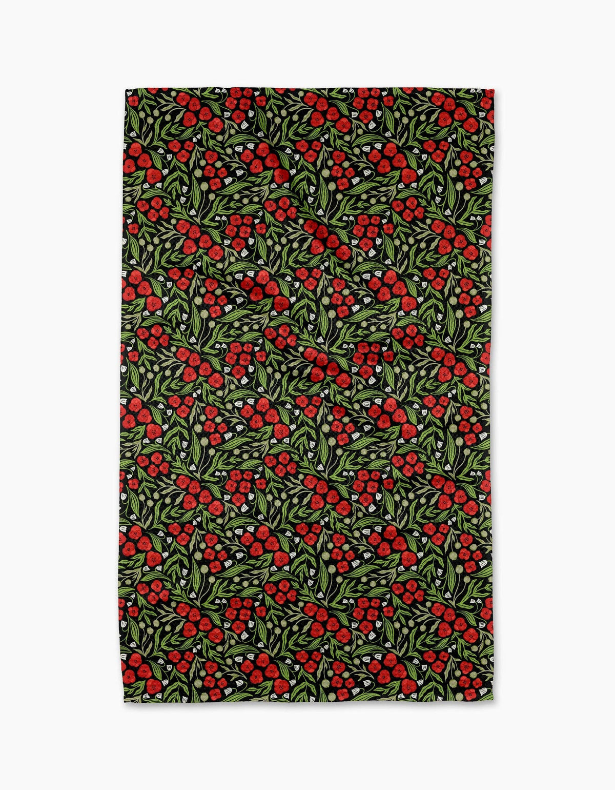 Flowing Poppies Geometry Tea Towel