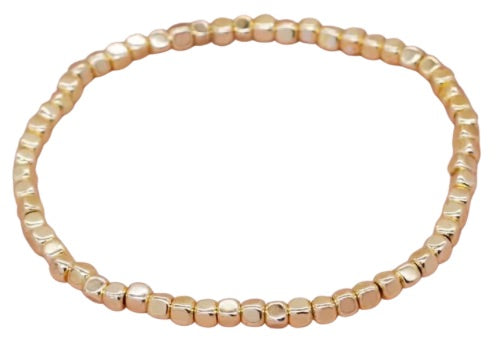 Gold Bead Stacking Elastic Bracelet