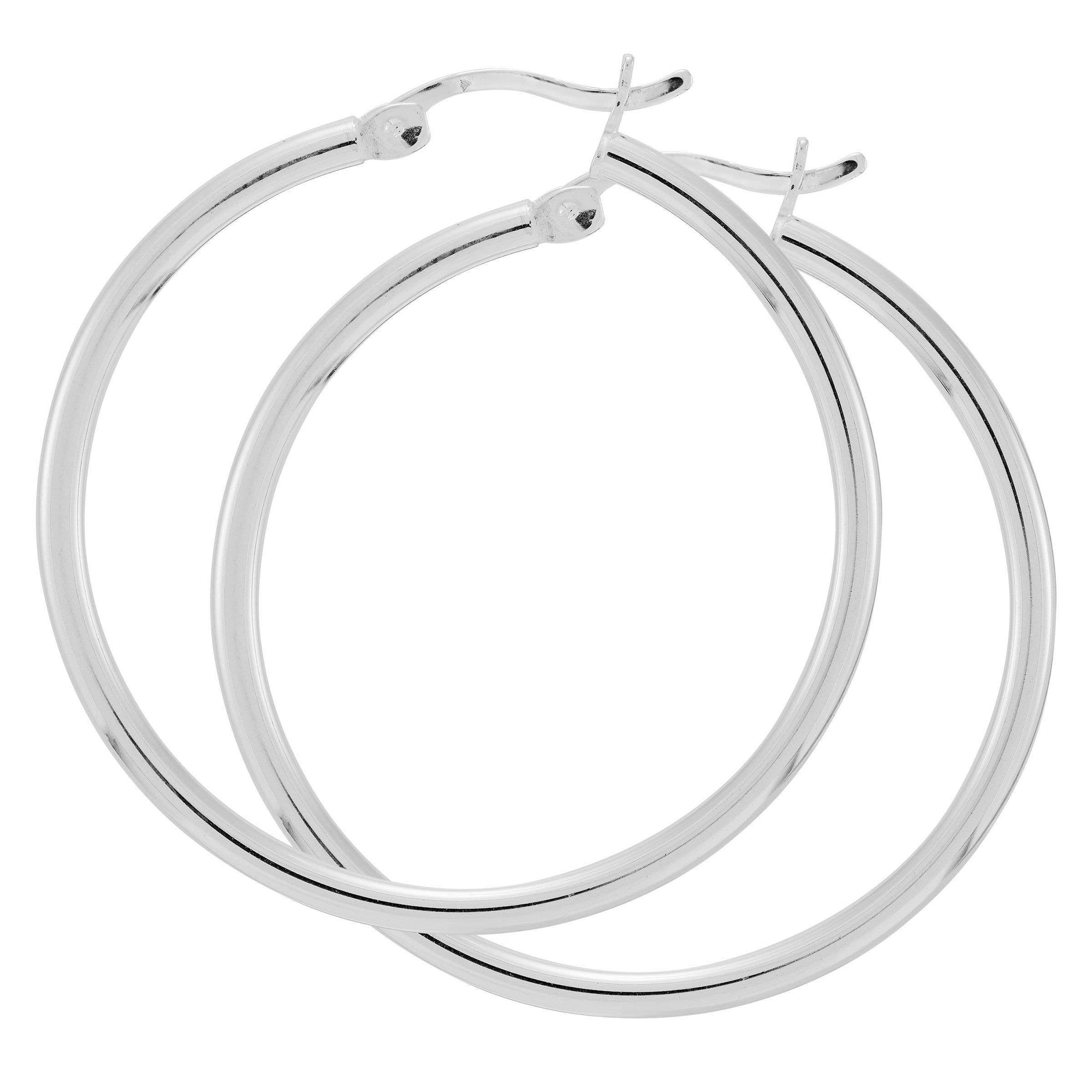 Silpada 'Downtown Taste' Tube Hoop Earrings in Sterling Silver: 1 3/8