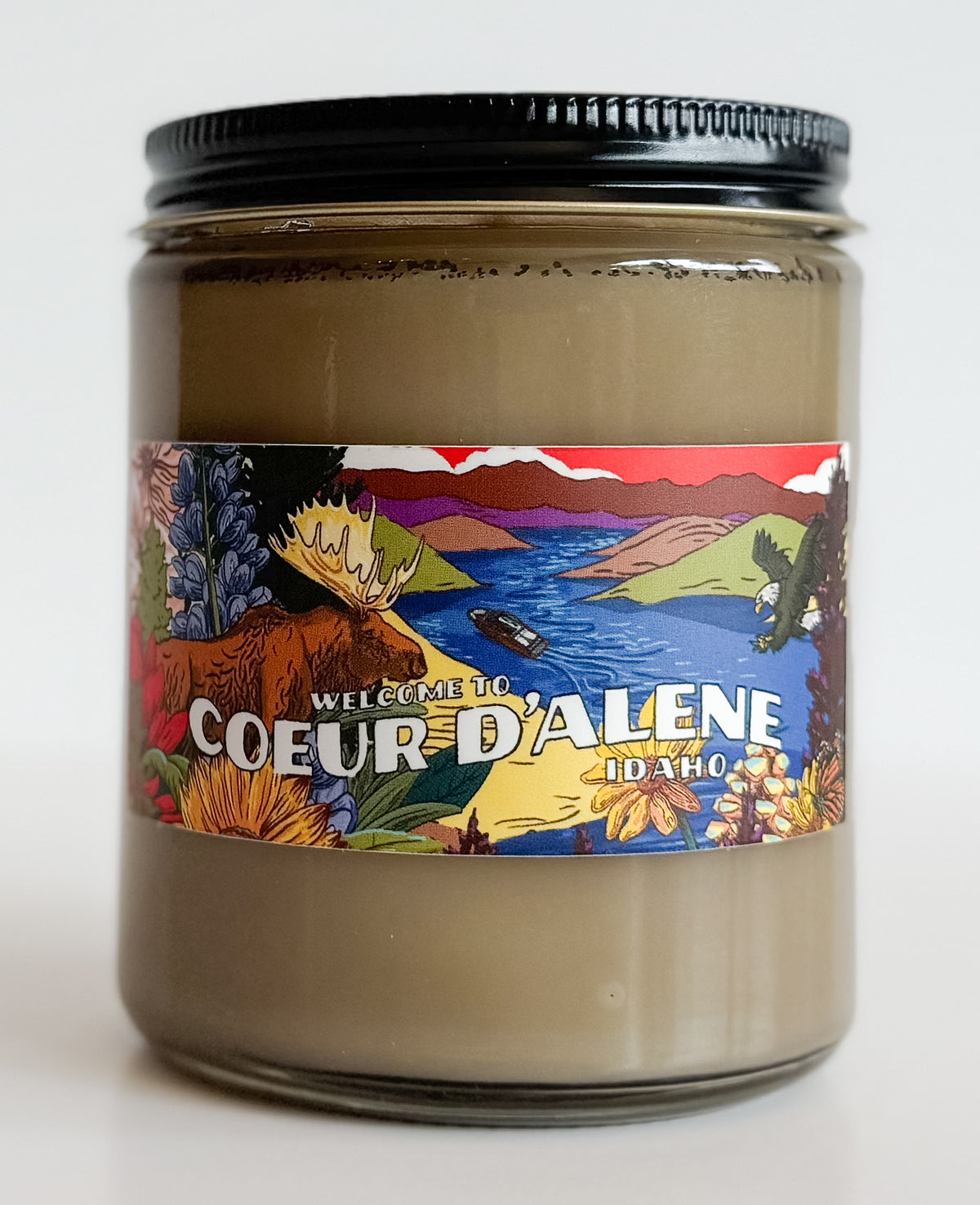 Coeur d&#39;Alene Mural Candle - Label Designed by Brelse Lewis