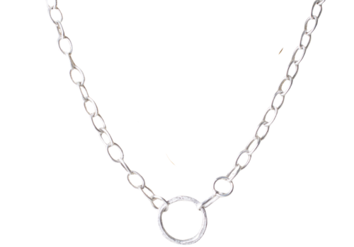 Charmed Organic Circle Necklace: Antique Silver