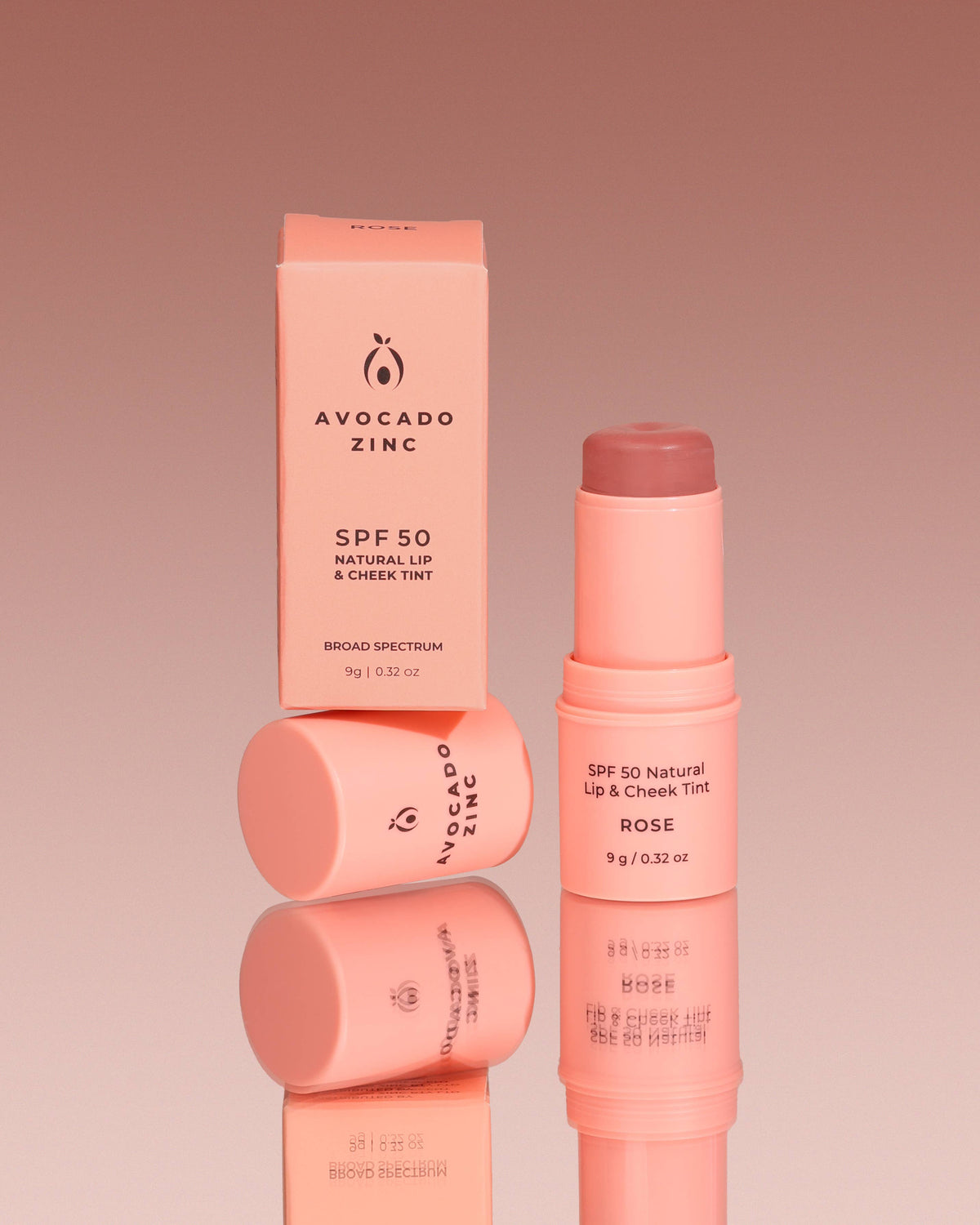 SPF 50 Natural Lip &amp; Cheek Tint - Rose