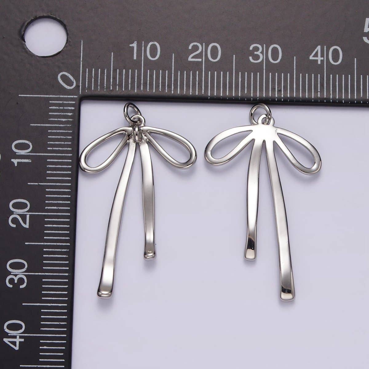 Ribbon Bow Minimalist Charm Silver