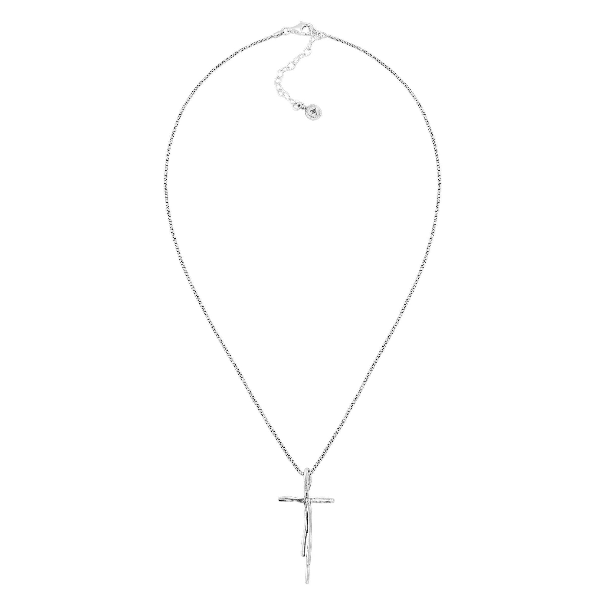 Silpada 'Organic Cross' Pendant Necklace in Sterli: 1 5/8