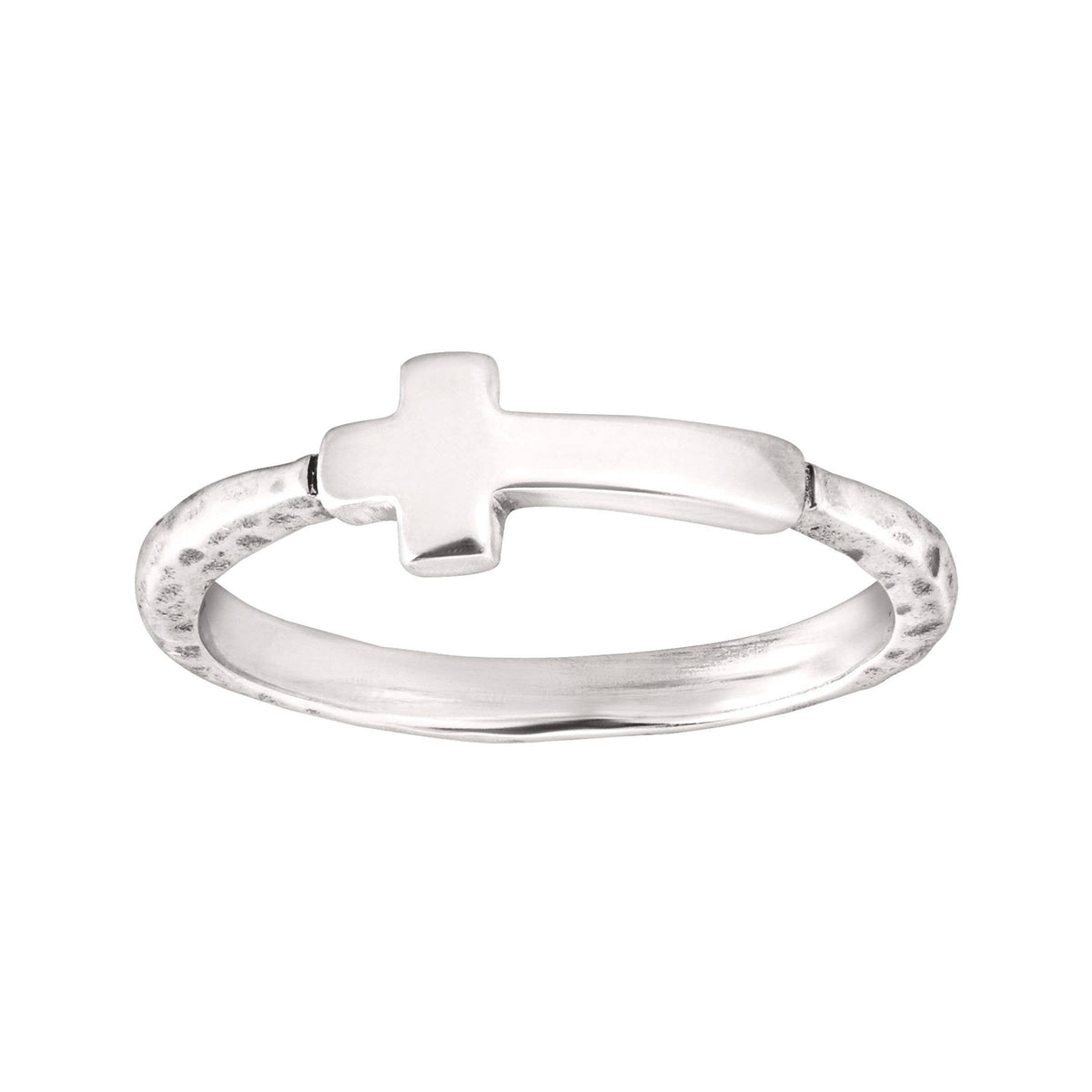 Silpada &#39;Simplex Cross&#39; Textured Ring in Sterling Silver, Si: White / 7