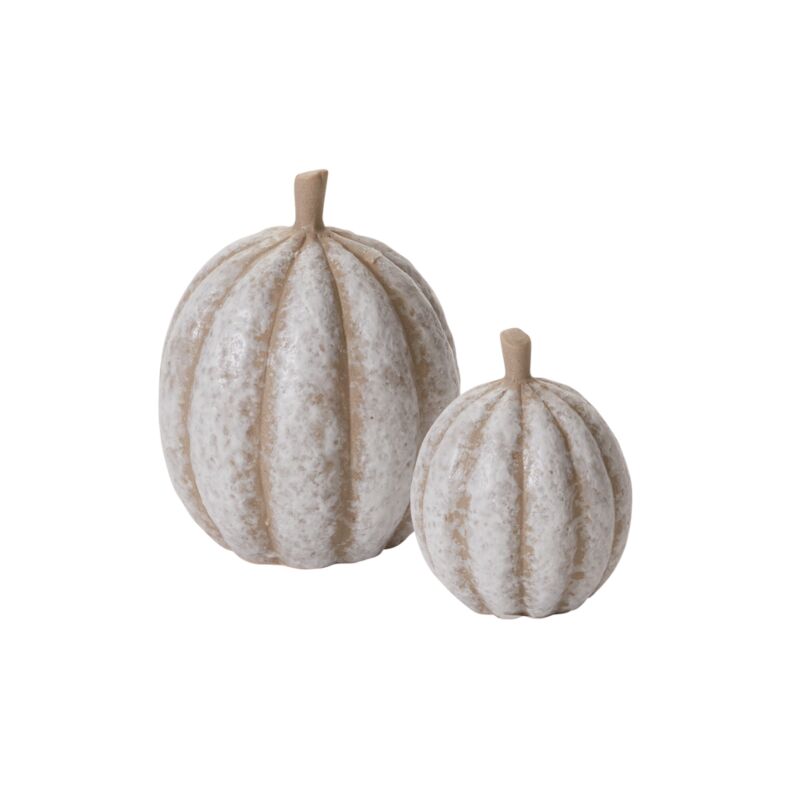 Grey Pumpkin Patch Figurines - Set of 2