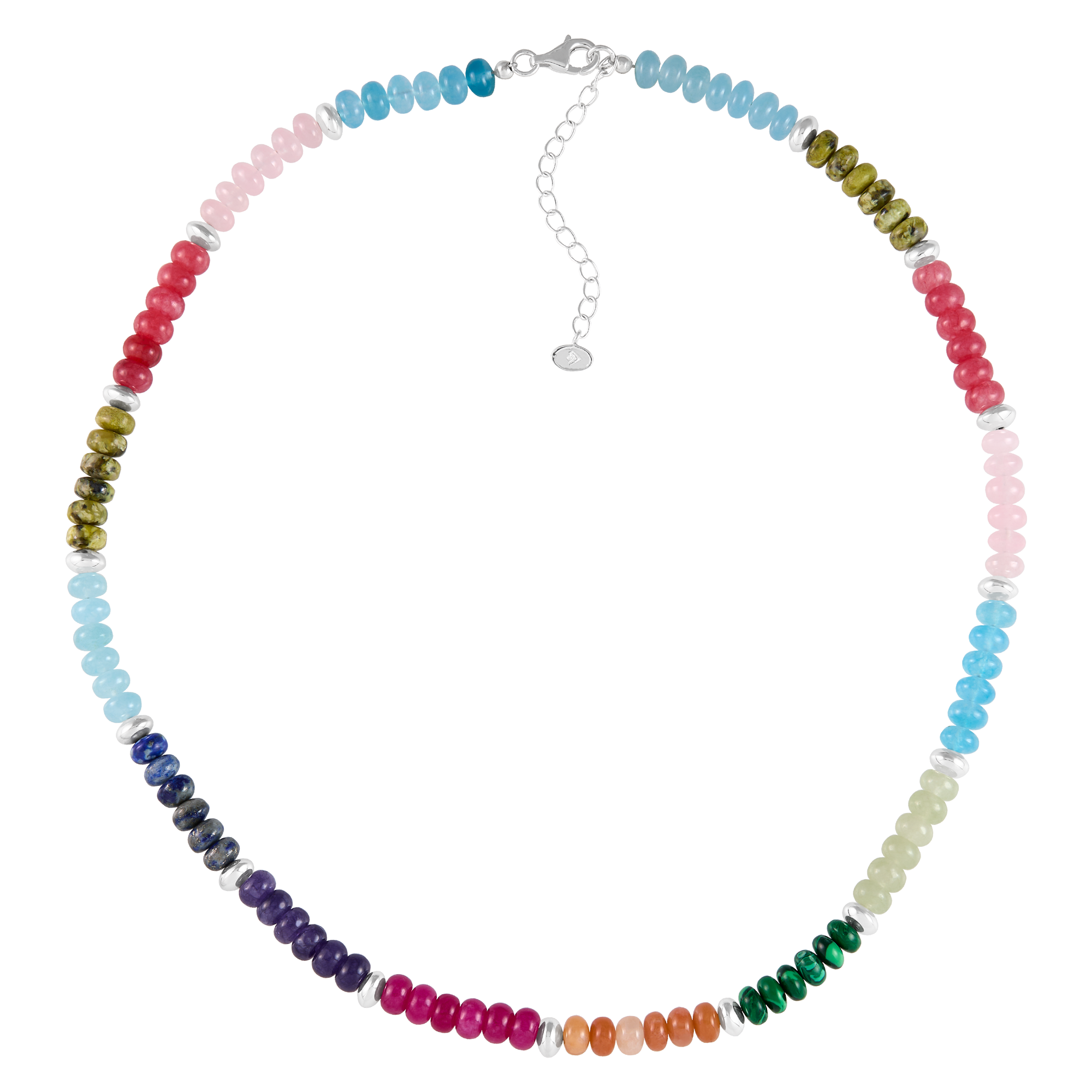 Silpada 'Colored In'  Silver Mixed Stones Beaded Necklace: Blue