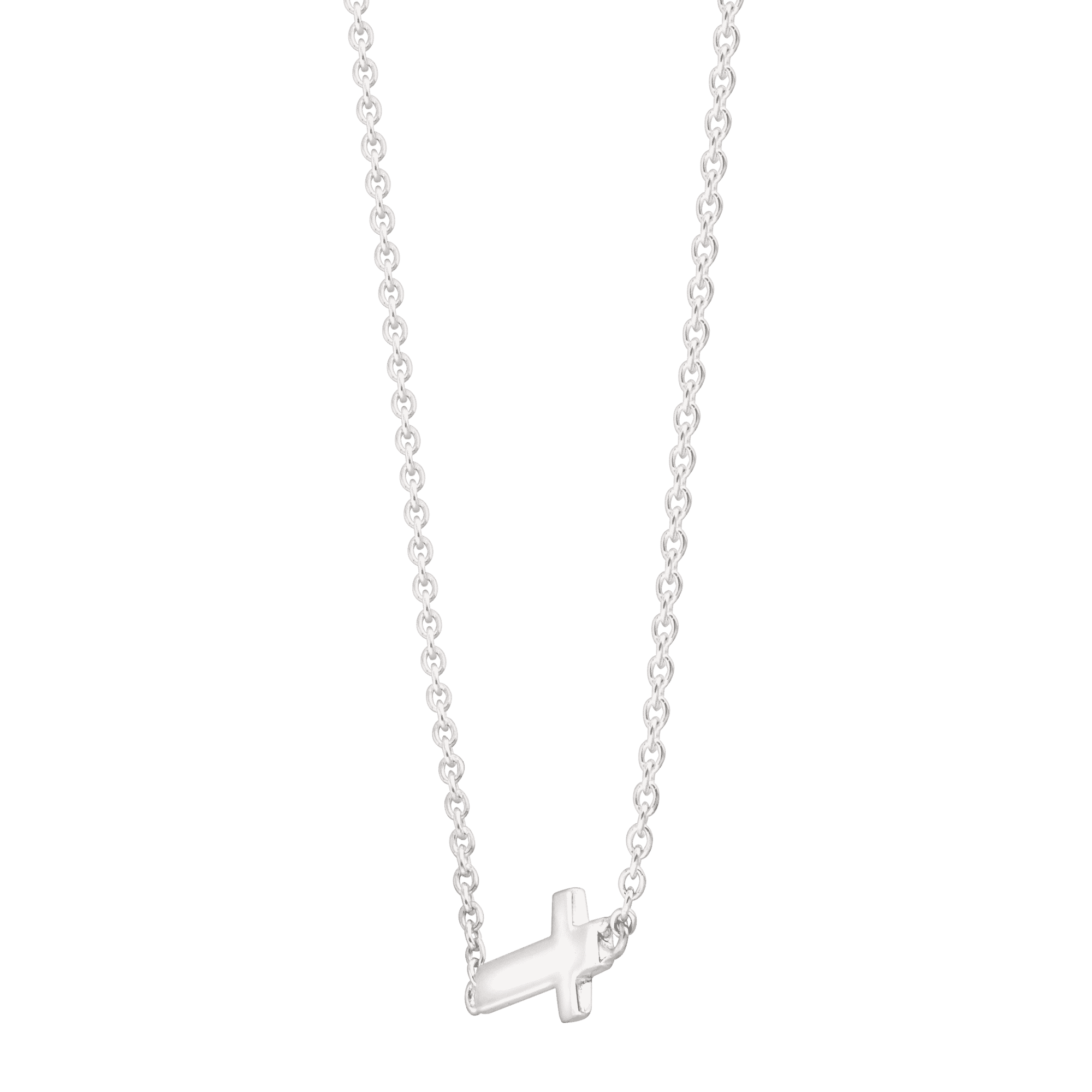 Silpada 'Simplex Cross' Horizontal Cross Necklace in Sterlin: White