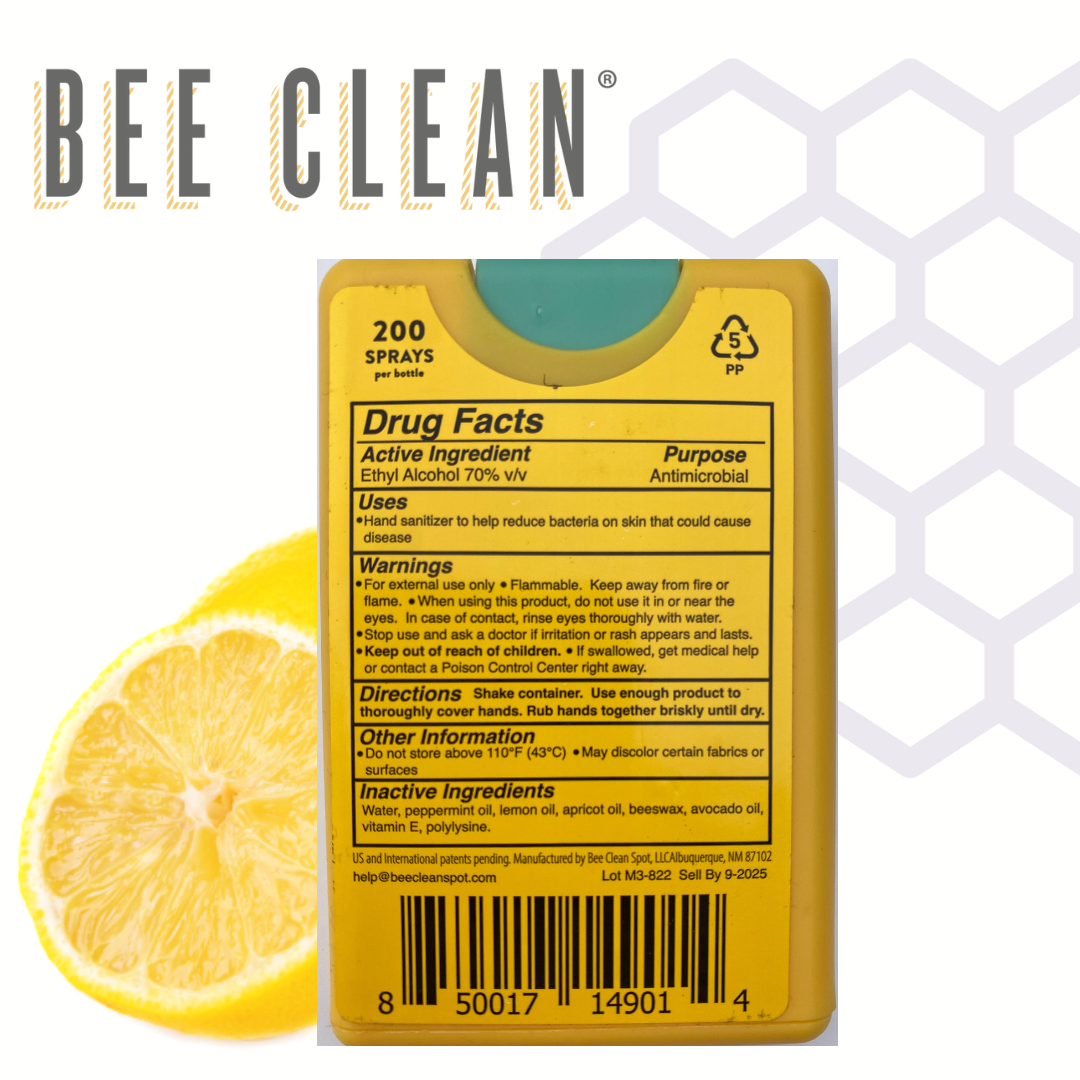 Citrus &amp; Peppermint Bee Clean Organic Beeswax Hand Sanitizer