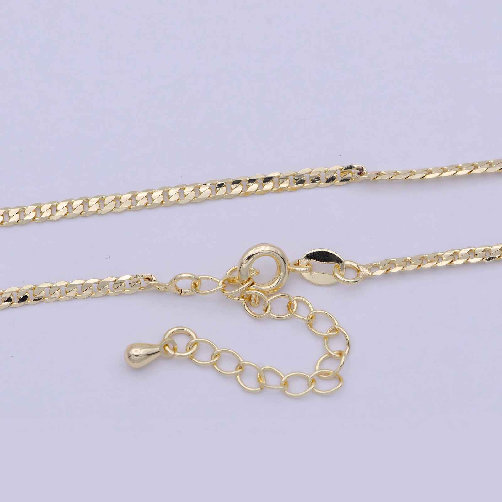 15.4" Dainty Miami Cuban Gold Curb Link Chain Necklace WA829