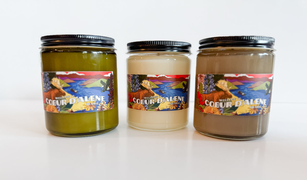 Coeur d&#39;Alene Mural Candle - Label Designed by Brelse Lewis