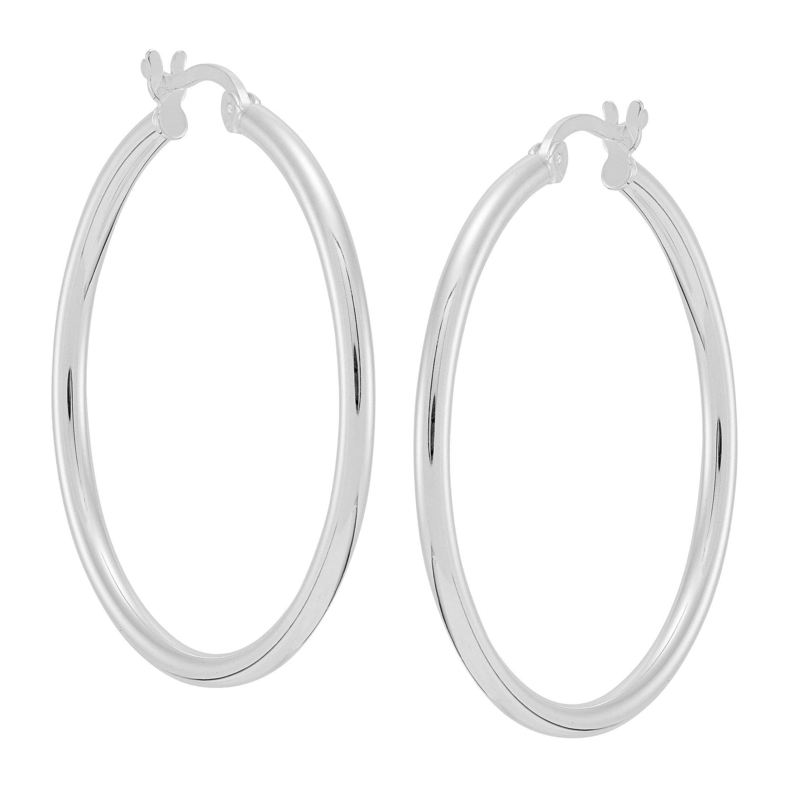 Silpada 'Downtown Taste' Tube Hoop Earrings in Sterling Silver: 1 3/8