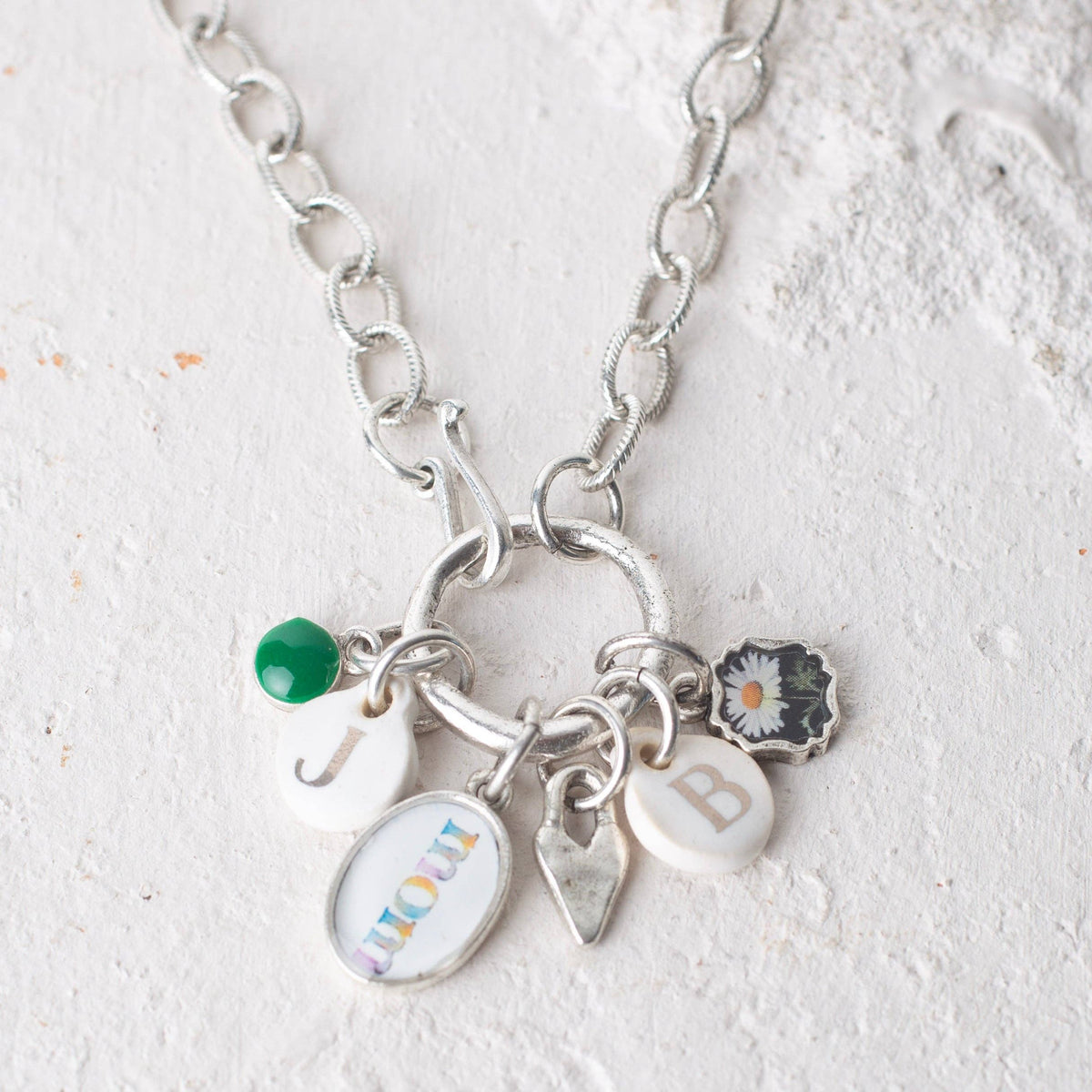 Charmed Organic Circle Necklace: Antique Silver