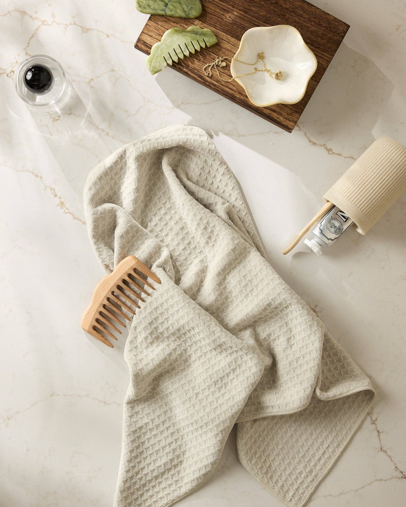Vanilla Truffle Geometry Hand Towel