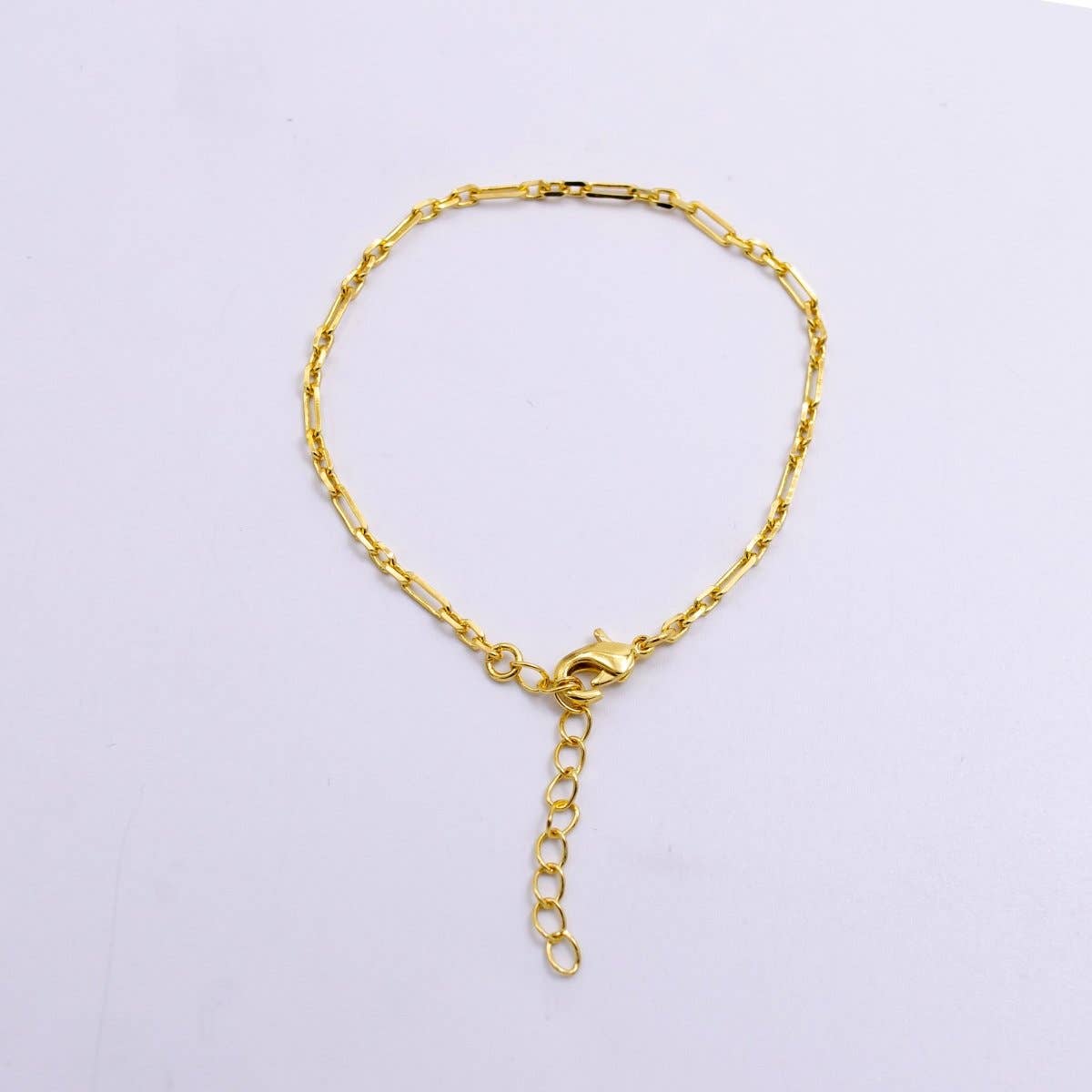 OS 14K Gold Filled 2mm Paperclip Cable Link 6 Inch Bracelet w. Extender | WA-2448