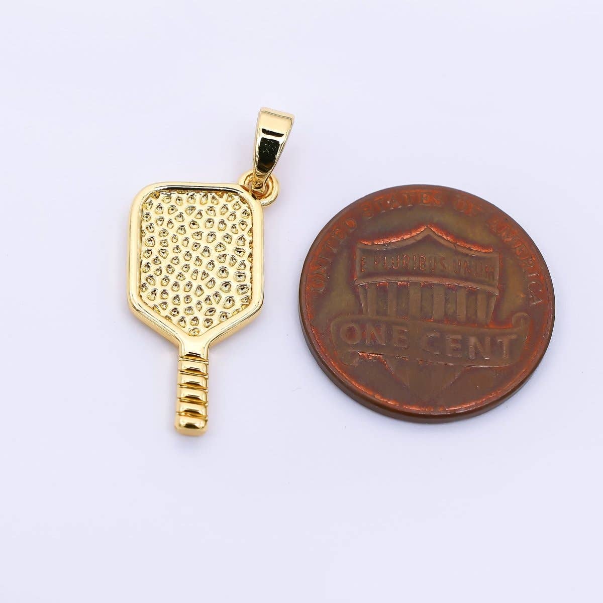 24K Gold Filled 21mm Pickleball Paddle Racket Sport Charm