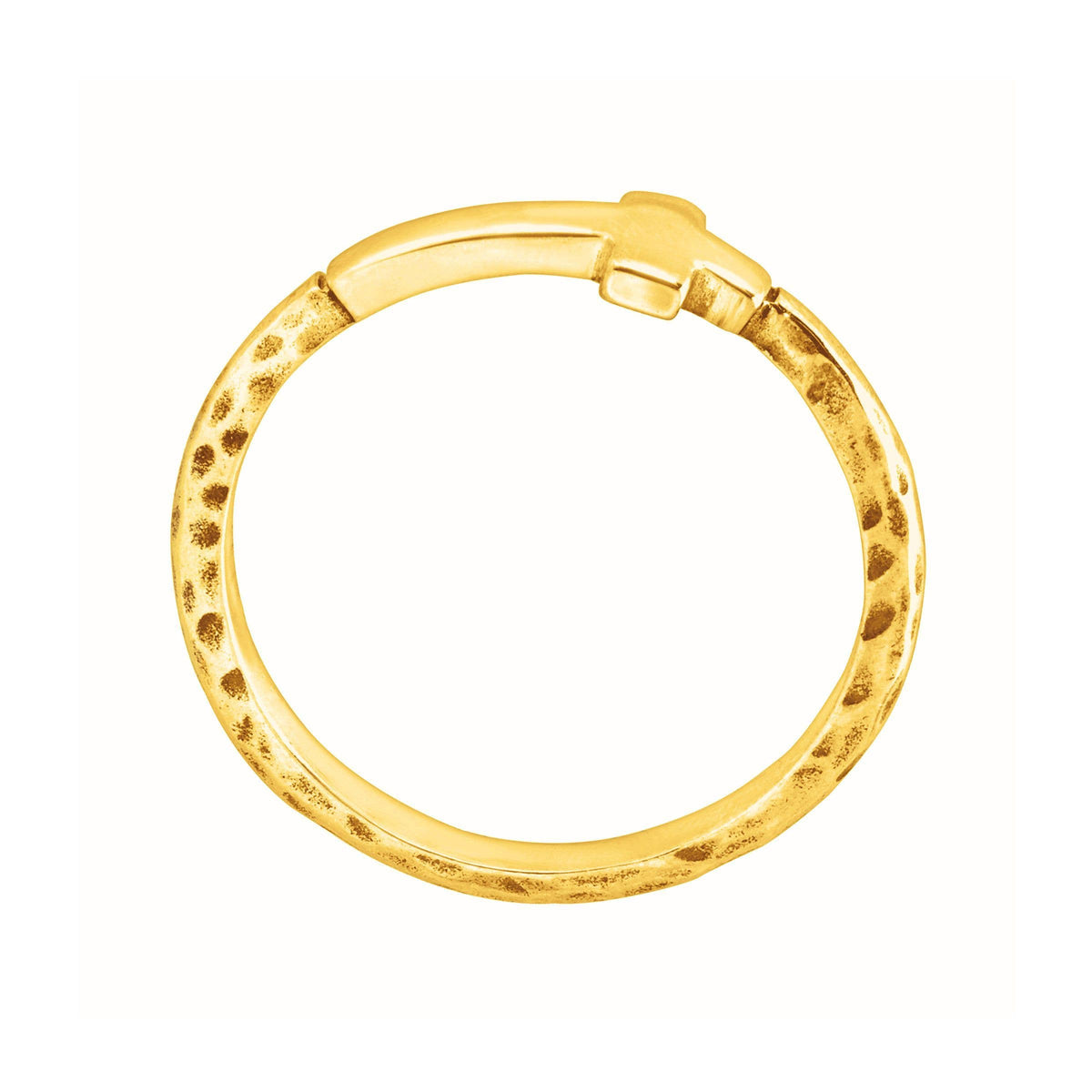 Silpada 'Simplex Cross' Textured Ring in Sterling Silver:  Gold Plated Size 5