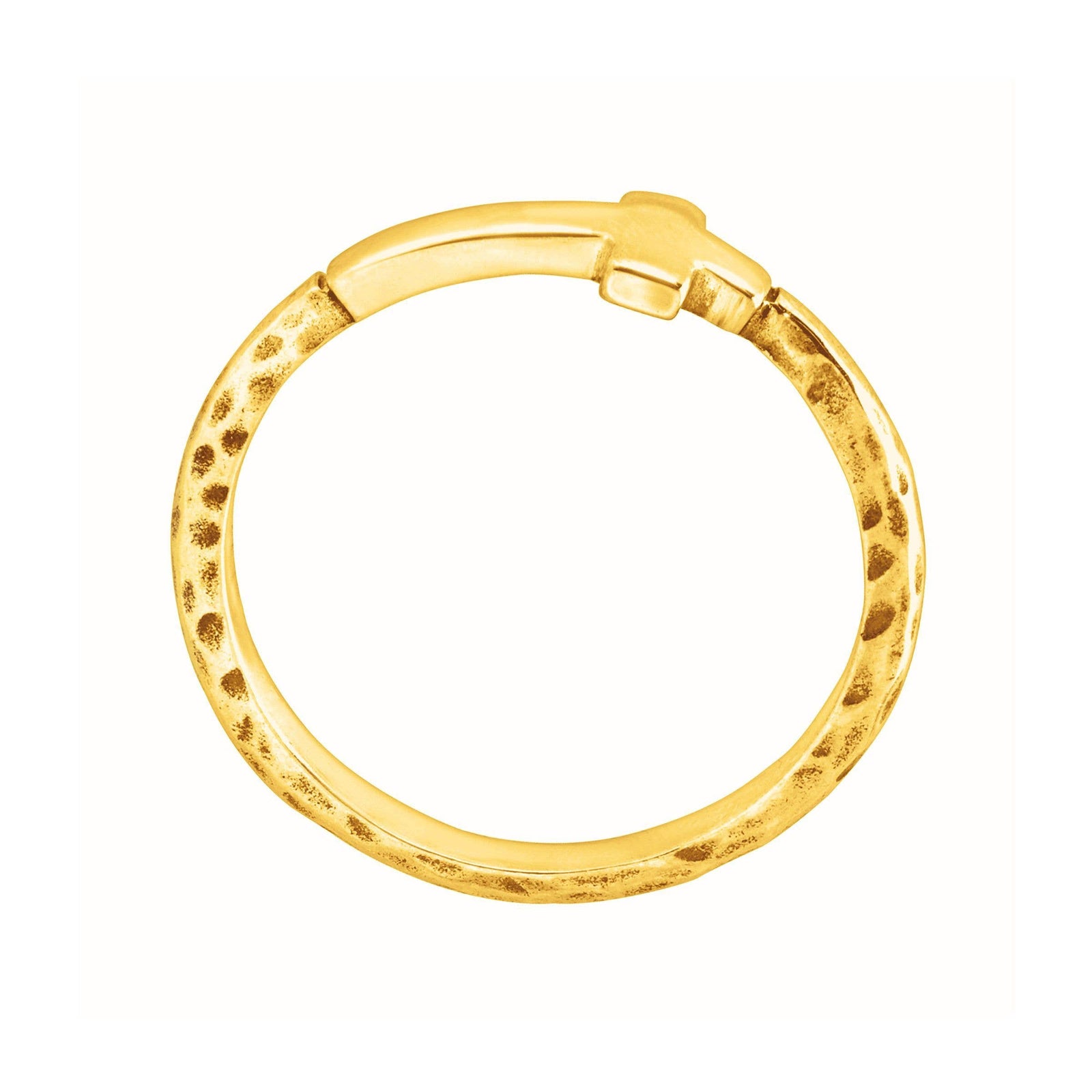Silpada 'Simplex Cross' Textured Ring in Sterling Silver:  Gold Plated Size 5