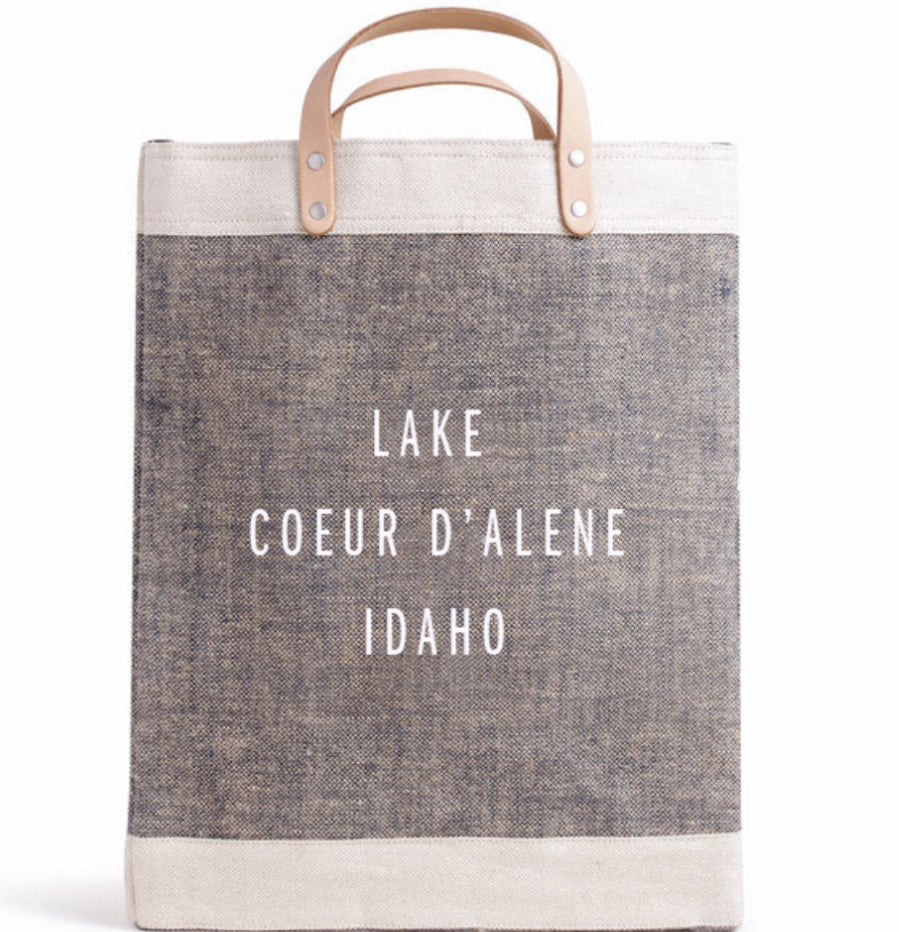 Large Market Bag in Chambray: Lake Coeur d'Alene