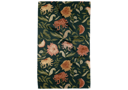 Chrysanthemums In November Geometry Tea Towel