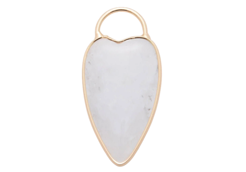 18K Gold Filled Clear Quartz Heart Padlock Charm