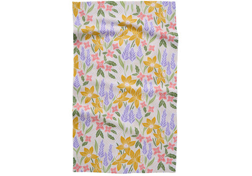 Daffodil Dreams Geometry Tea Towel