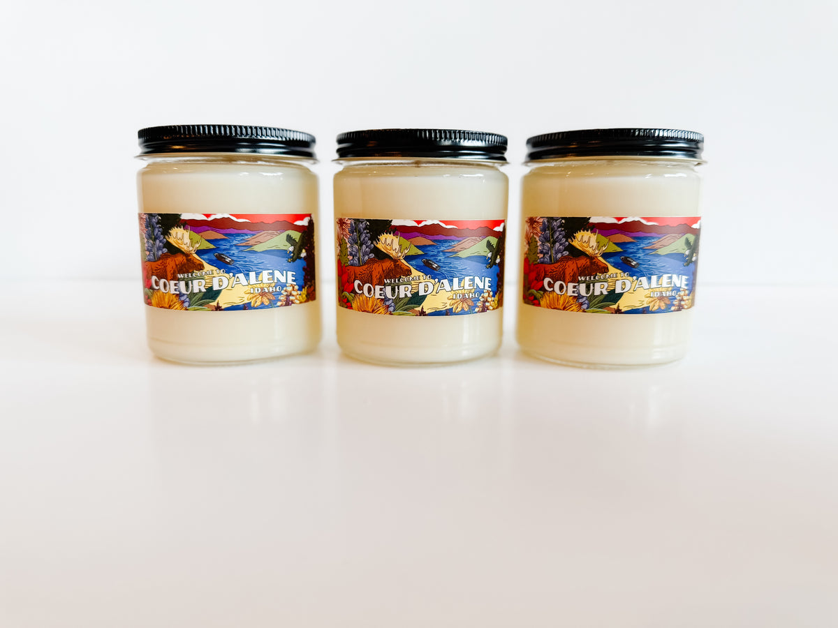 Coeur d&#39;Alene Mural Candle - Label Designed by Brelse Lewis