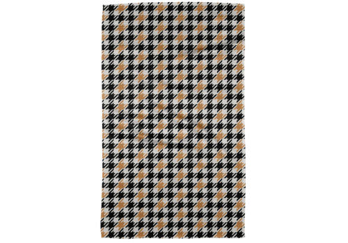 Golden Houndstooth Geometry Tea Towel