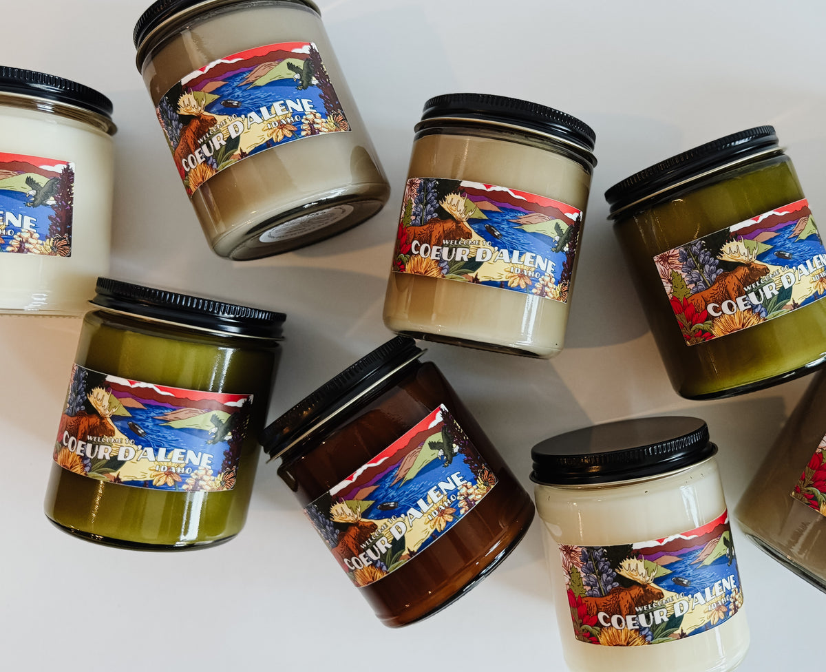 Coeur d&#39;Alene Mural Candle - Label Designed by Brelse Lewis