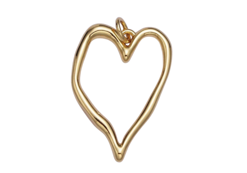 Gold Geometric Open Heart Minimalist Charm