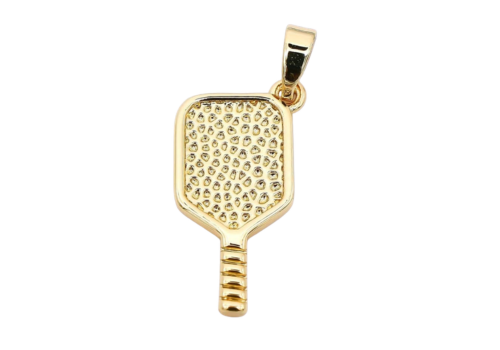 24K Gold Filled 21mm Pickleball Paddle Racket Sport Charm
