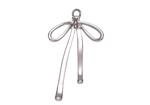 Ribbon Bow Minimalist Charm Silver