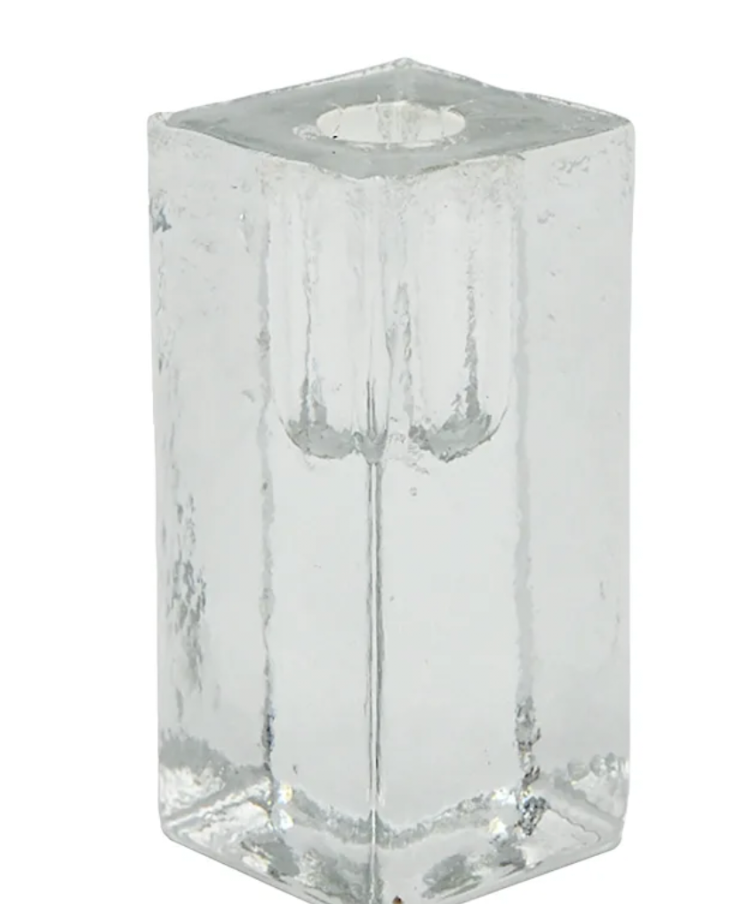 Clear Glass Taper Candle Holder, 5&quot;