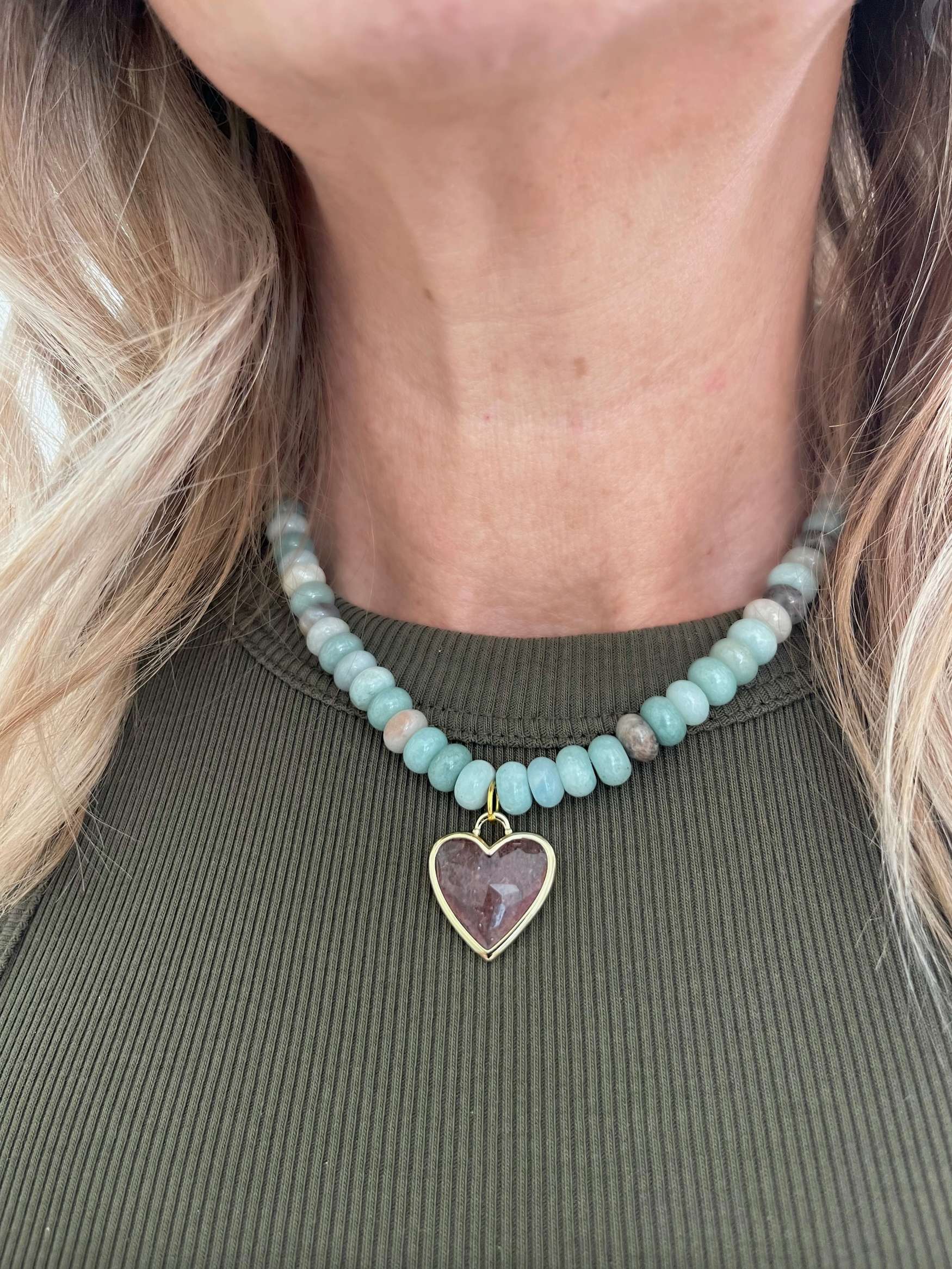 Caia Necklace New Colors Added! : Fuschia Jade with Lapis