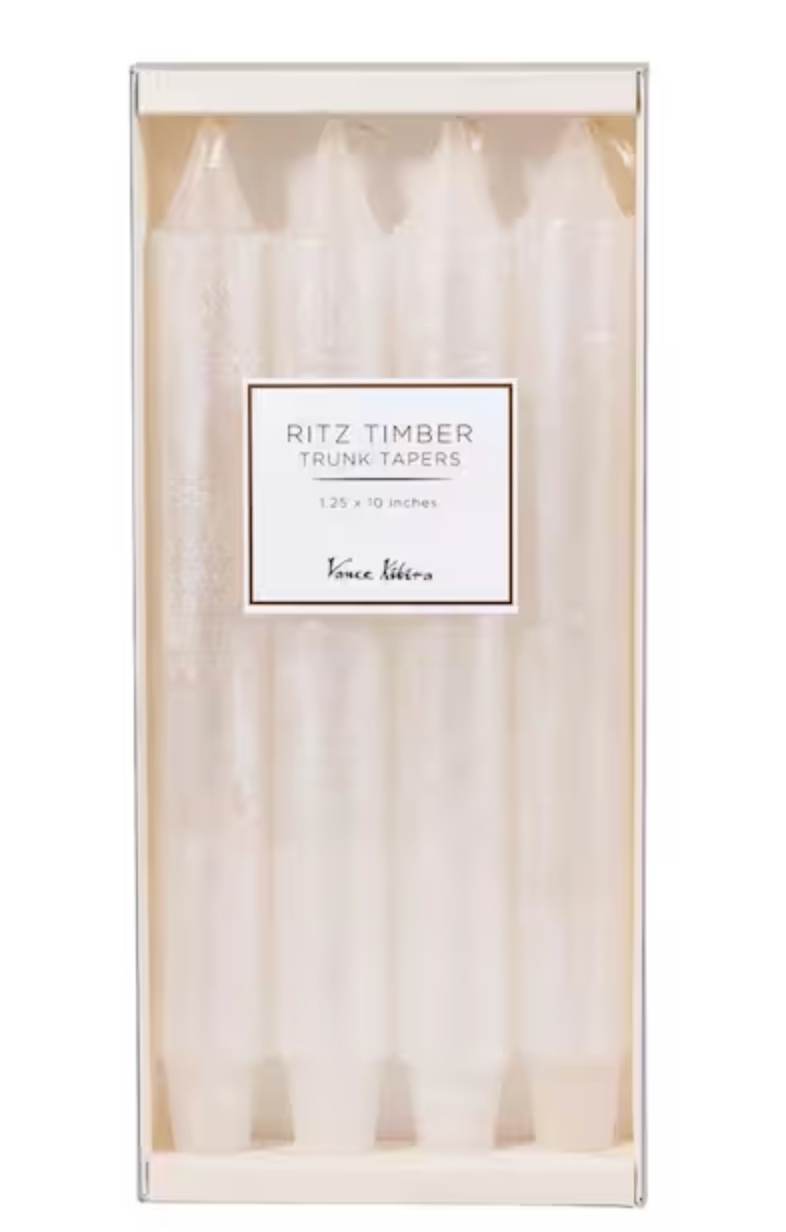 10" White Ritz Timber Taper Candles - Set of 4