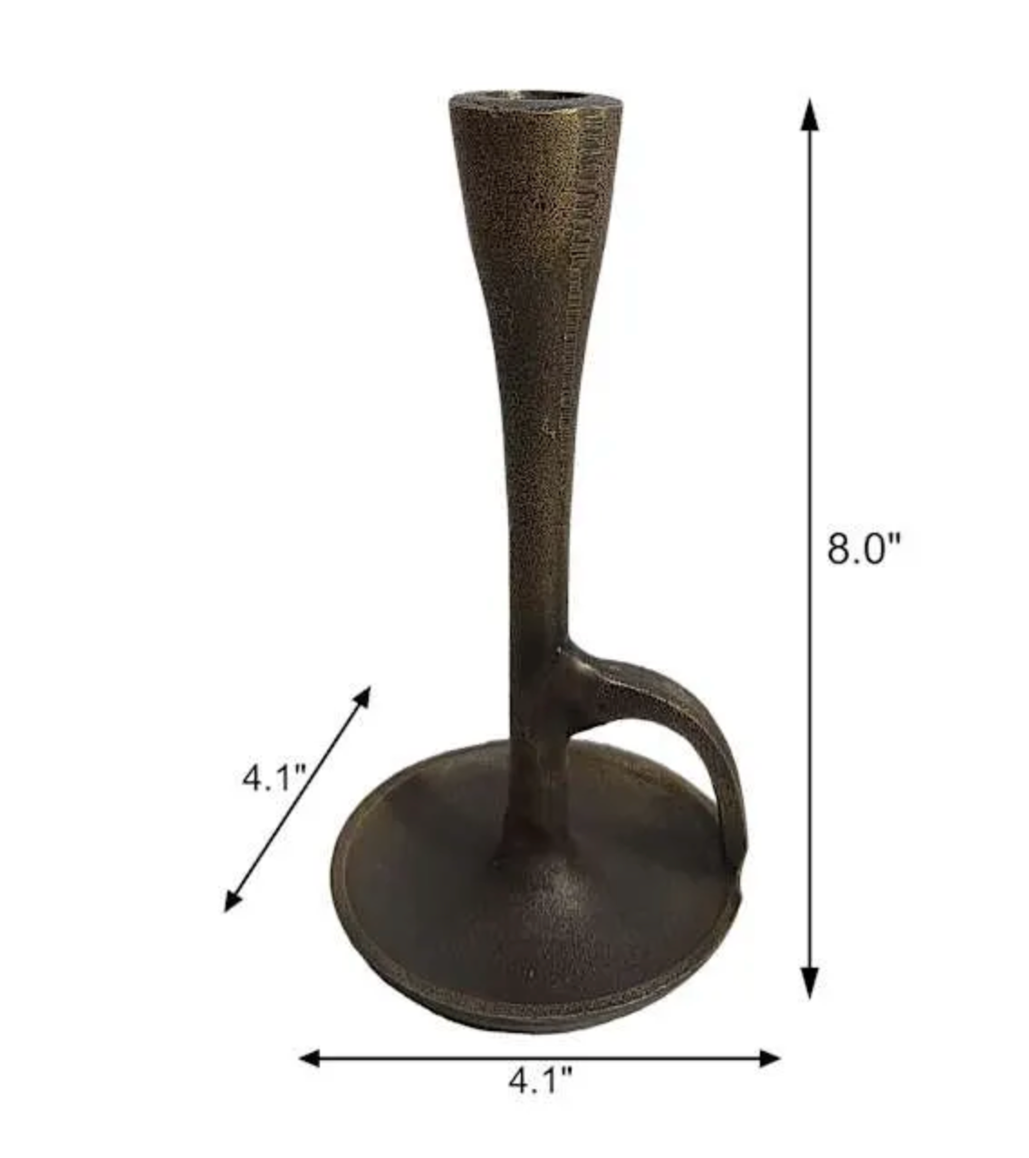 Bronze Cast Iron Taper Candle Holder 8"