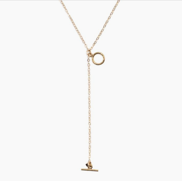14k Gold Filled Enzo Toggle Drop Necklace